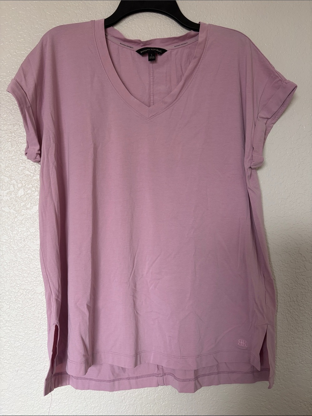 Banana Republic Dusty Rose V-Neck Short Sleeve Top